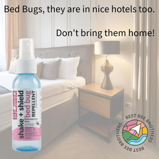 Best Bee Brothers Shake + Shield Room & Linen Bed Bug Spray – Non-Greasy Bug Spray Made with Plant-Based Ingredients, 8 Oz. + 2 Oz.