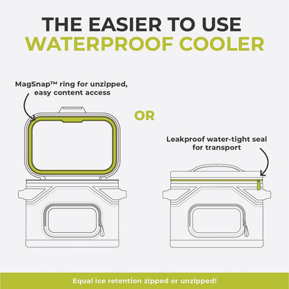 CORE Magnetic Leak Proof 12 Can Soft Cooler with Waterproof Zipper | Insulated Bag Portable Ice Chest Box | Best Soft Cooler for Food & Beverages for Tailgating, Car Camping, and Family Beach Picnics