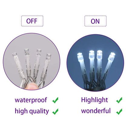 YASENN Icicle Lights 100LED 9.9Ft,8 Lighting Modes String Lights,Icicle Style Lights with Timer,Connectable Fairy Lights Plug in for Wall Eave Roof Porch Garden Christmas Decoration(Cool White)