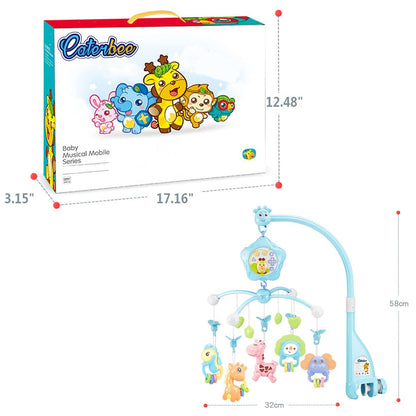 Baby Mobile for Crib with Musicial and Lights, Remote, lamp, Projector for Pack and Play, for Ages 0+ Months (Blue-Forest)