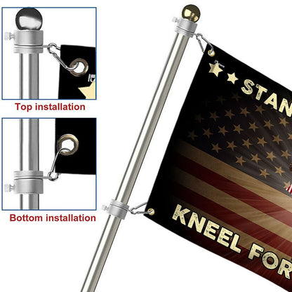 FLAGWIX 4th of July Decorations - Stand For The Flag Kneel For The Cross Grommet Flag QNK105GF, 3x5 ft., No Flag Pole Rings - Heavy Duty Flags High Density Polyethylene, Durable Indoor Outdoor