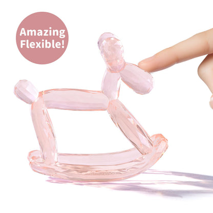 Miraloop Crystal Jelly Baby Teether – Jellydog Teething Relief Toy for Infants 3-6 Months, Silicone Handheld Teething Toy, BPA-Free, Odorless, Prevents Choking, Safe for Babies (Rose Quartz)