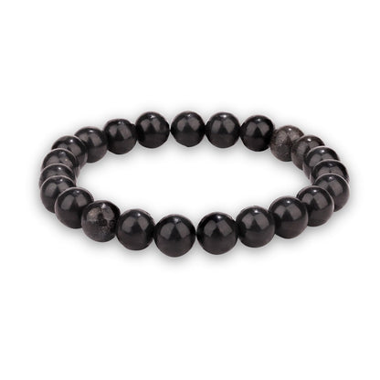 Crystal Vibe Protection Bracelet – Shungite Bracelet for Grounding Healing Energy – Natural 8mm Gemstone Beads Bracelet for Women Men