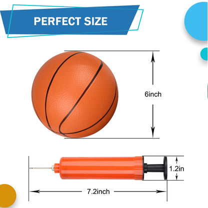 Mini Toy Basketballs, Small 6 Inch Replacment Ball for Indoor Mini Basketball Hoop, 6" Small Replacement Basketball, Toddler Balls, Beach Sand Toy Rubber Ball for Inflatable Pool Hoop Kids Adult