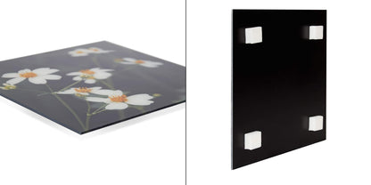 Kate and Laurel Self Stick Floating Acrylic Art, Set of 6, 10x10, Elevated Retro Wall Decor