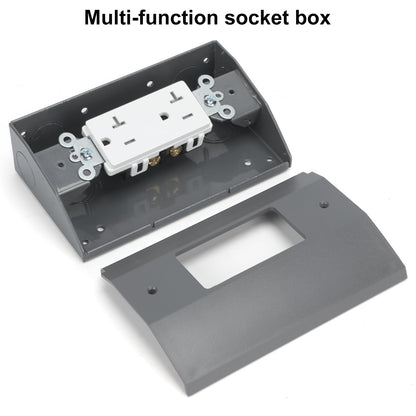 Under Cabinet Hidden Outlet Box – Slim Stainless Steel Design with Powder-Coated Finish, Easy to Install Electrical Solution for Kitchen, Garage, or Workspace