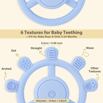 Vibrating Teether for Baby, Sensory Chew Toys for Autistic Children & Teething Toys for Babies 6-18 Months, USB Chargeable & 3X Vibration Settings. Toddler Travel Essential, Autism Sensory Products