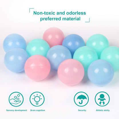 TRENDBOX 100 pcs Macaron Ball Pit Balls Plastic Balls for Ball Pit Pool Playpen Babies Kids Children Birthday Parties (100 pcs)