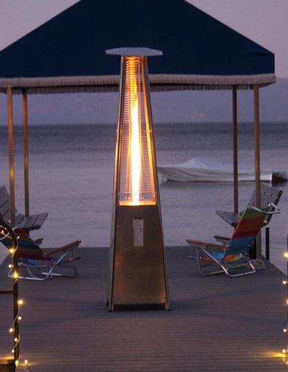 AZ Patio Pyramid Glass Tube Propane Gas Patio Heater, Stainless Steel, CSA certified