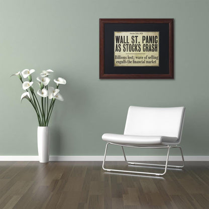 Trademark Fine Art ' Wallstreet ' Black Matted Wood Frame by Color Bakery 11x14