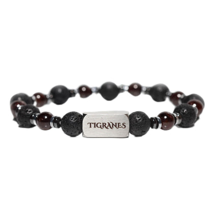 Tigranes Red Garnet and Lava Stone Bracelet – Handmade Natural Gemstone Jewelry for Men & Women – Premium Healing Energy Beads – Luxury Gift Box Included (Red Garnet)