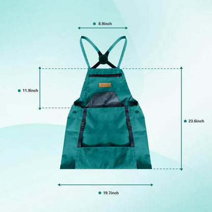Lingogo Direct Gardening Apron with Harvesting Pouch for Women/Men, Adjustable Cross Back，Zippered Phone Pocket - Great Gift
