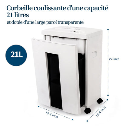 WOLVERINE 18-Sheet Shredders for Home Office Heavy Duty P-4 Security Level Crosscut Paper Shredder Paper/CD/Card Ultra Quiet Paper Shredder for Home with 6 Gallons Pullout Waste Bin SD9113(White ETL)
