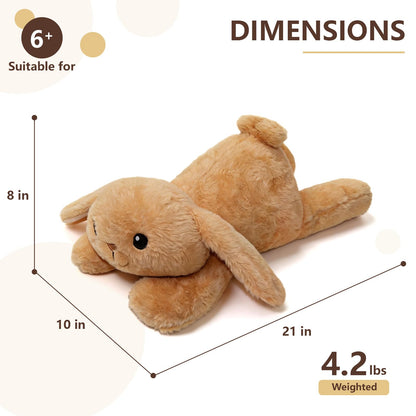Fuzcomddle Weighted Stuffed Animals for Adults and Kids– 4.2 Lbs Bunny Weighted Stuffed Animal 21", Rabbit Plush Pillow, Birthday Christmas Holiday Easter Gifts for Women Adults & Kids