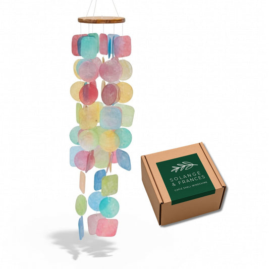 Solange & Frances Rainbow Wind Chimes for Outside. Spring Porch Decor Windchime Outdoors, Home Decor, Wind Chimes Garden Decor and Front Porch Decor. Unique Birthday Gifts, for Mom