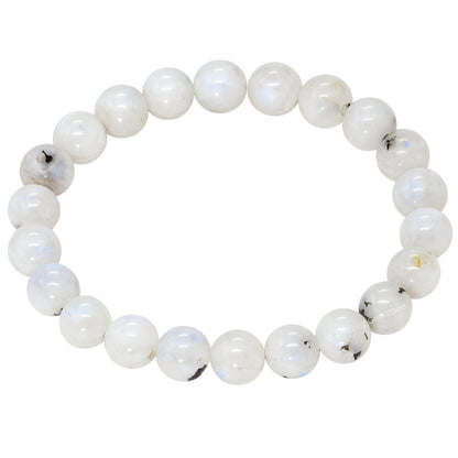 Amazing Gemstone Crystal Bracelet for Women Men's Gifts - Protection Healing Crystal Bracelet - 8mm Gemstone Beaded Stretchable Bracelet Pulseras Para Hombres Mujer Stocking Stuffers Mothers Day Gift (Rainbow Moonstone)