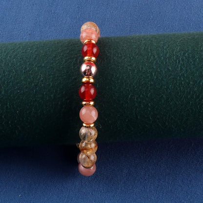KSQS Healing Stone Bead Bracelet for Women, Natural Gemstones Balance Protection Bracelet, Spiritual Crystal Beads Bracelet Anxiety Relief with Meaning Card(#1)