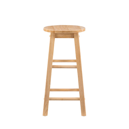 Linon Natural Barstool with Round Seat, 24-Inch