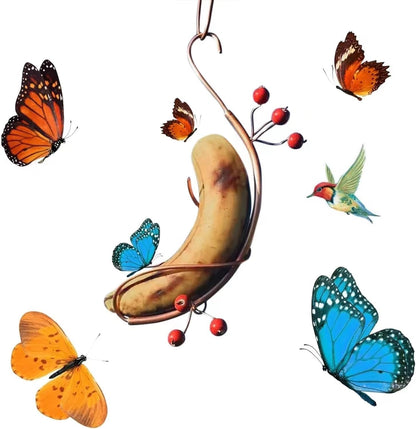 Generic Butterfly Banana Hammock Feeder, Butterfly Banana Feeders Garden Decor, Attract Butterflies to Your Garden (1PCS)