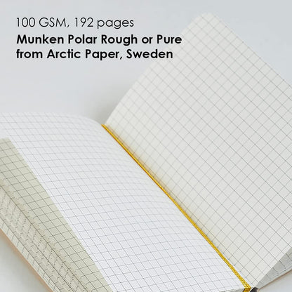 myPAPERCLIP Limited Edition A5 Checks/Square Grid Notebook | 192 Pages, 100 GSM, Soft Cover, A5 (5.83 × 8.27 in) | Flat Lay | Bookmark & Elastic Closure | Aubergine