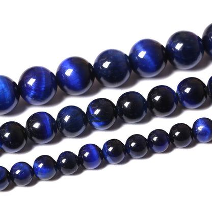 36PCS 10MM AAA Blue Tiger Eye Stone Beads Natural Gemstone Bead Crystal Healing Energy Jewelry Making DIY 15 inches (Blue Tiger Eye, 10 mm)