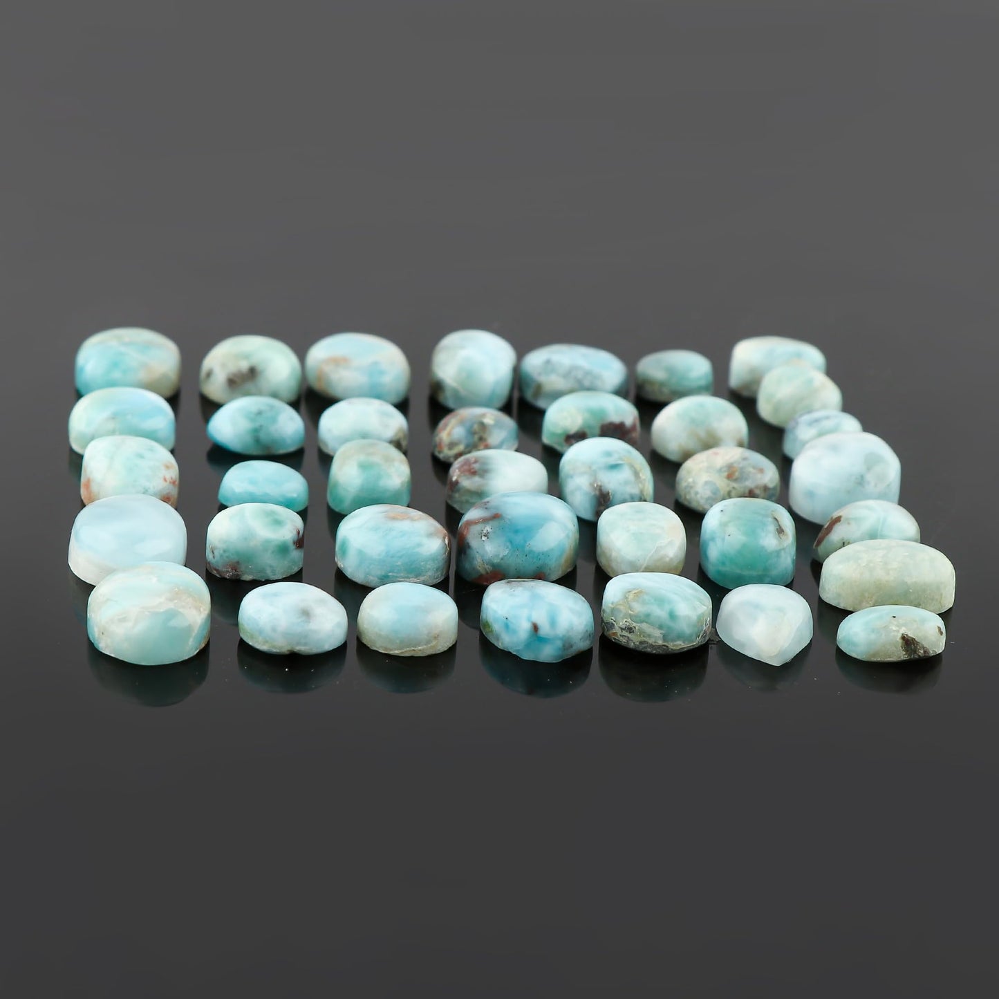 Gemkora 100cts Natural Larimar Gemstones Wholesale Cabochons Lot, Jewelry Making Loose Gemstone, Polished Gems, DIY, Wire Wrapping, Reiki, Wikka, Healing Crystals, Bulk Gemstone Deal [B-Grade]