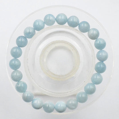 AD Beads Natural Gemstone Round Beads Stretch Bracelet Healing Reiki 8mm (aquamarine)