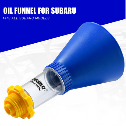 PESIKO Engine Oil Funnel Spill-Free Hands-Free Compatible with Subaru Vehicle for Fast & Easy Oil Change