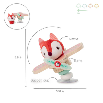 LILLIPUTIENS - Alice in Plane Swing with Suction Cup - Interactive Toy for Babies with Bell and Wooden Rings - Stimulates fine Motor Skills, Sight and Hearing - from 6 Months - Early Learning Game -