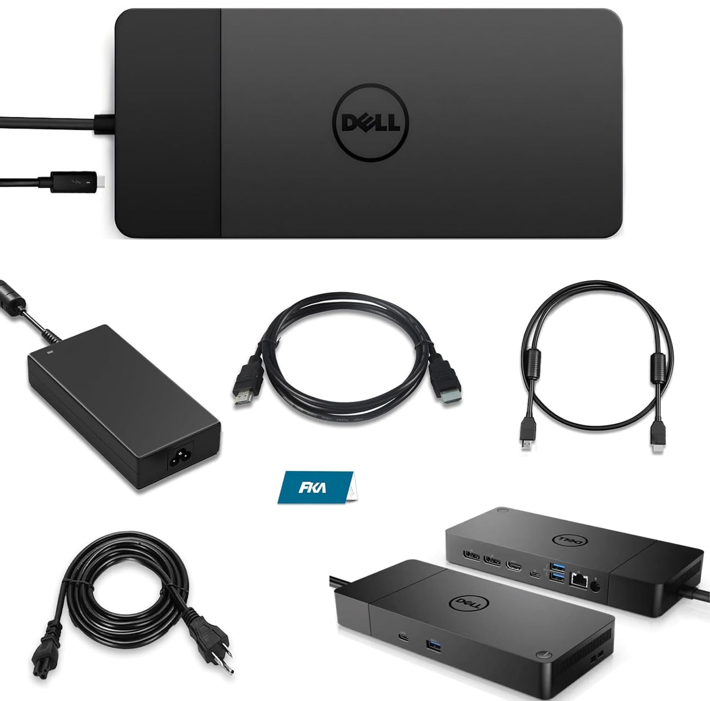 WD19S Dell Docking Station, USB-C/USB-A Dock WD19S, 180W Power Adapter + 130W Power Delivery, with FKA HDMI and DP Cable, Support Dual/Triple Monitor & 4K Displays, New - 3 Year Warranty