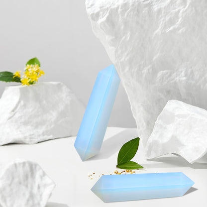 YATOJUZI 3.5" Opal Healing Crystals Wand Moonstone Crystals and Healing Stones Large Hexagonal Moonstone Crystal Points for Meditation Divination Reiki Energy Balancing 1PCS