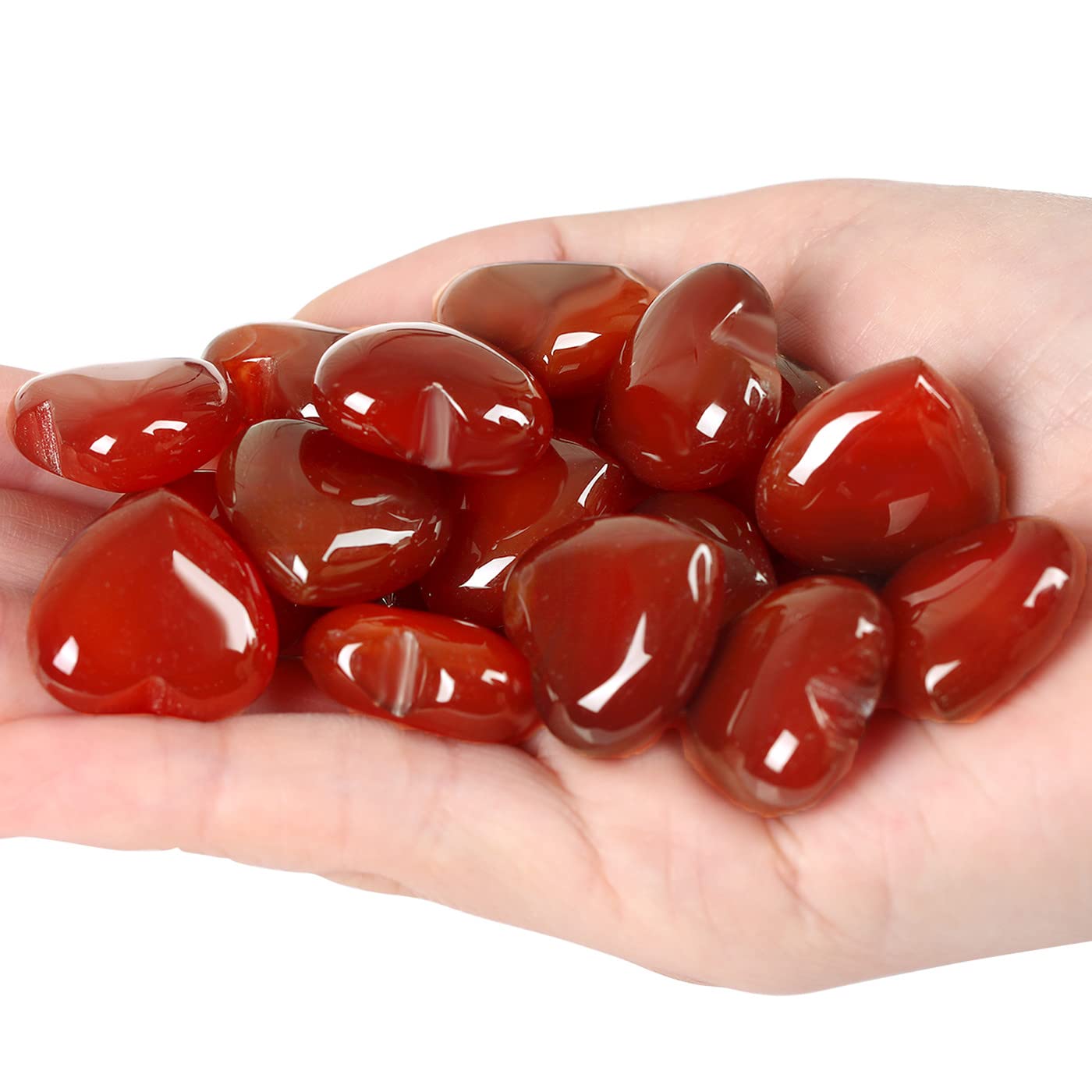 10 PCS Carnelian Crystal Heart Crystal Red Carnelian Agate Stone Polished Healing Palm Love Gemstones Set Wholesale Bulk Gifts Reiki Energy Balancing Meditation Orange Brown Red Carnelian Agate Mothers Day Gifts Bulk Stocking Stuffers
