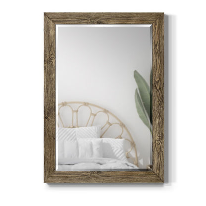 Renditions Gallery Rectangular Dark Room Walnut Wooden Framed Body Mirror Decor Farmhouse Wall Mounted Horizontal Decorative Mirror for Bedroom Living Room Bathroom - 41"x29" LT07