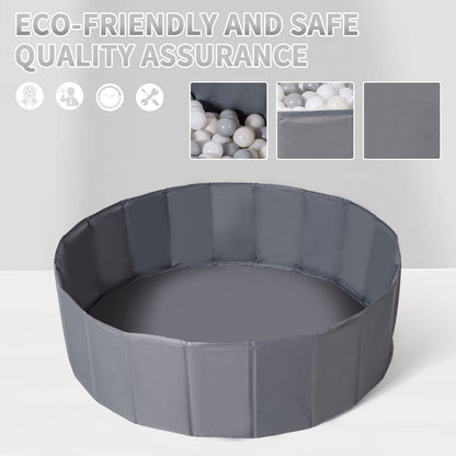 Ball Pit for Toddlers Babies Dogs Cats Iinfant Children, Foldable Ball Pits Play Tent, Crawl Playpen Ball Pool with Storage Bag, Surprise for Boys Girls Festival (Balls Not Included), Gray