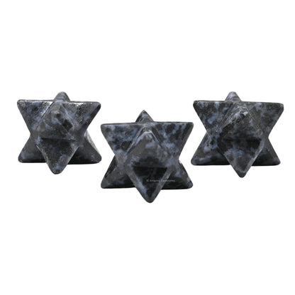 Amazing Gemstone Indigo Gabbro Merkaba Crystal - 0.75 Inches Metaphysical Merkaba Star for Meditation - Energetic Tetrahedron Crystal and Healing Stones for Spiritual Growth and Healing (15-20mm)