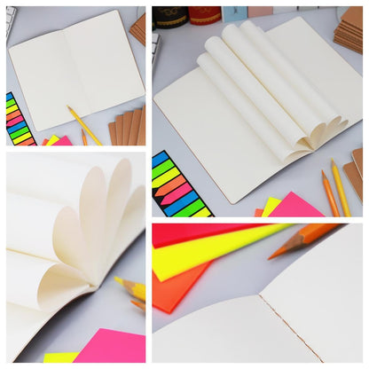 Zegrox 16 Pack Kraft Blank Notebooks for Writing, A5 Size 8.3 x 5.5in, 60 Pages Each, Bulk Sketchbook Journals Set for Travel Journal, Student, Kids, Writing