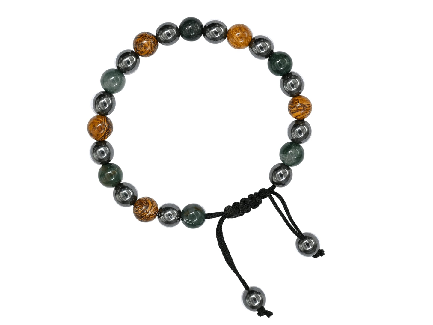 Amazing Gemstone Friendship Bracelets - Moss Agate Mariyam Jasper Hematite Bracelet Set for Men Women Healing Calming Anxiety Stress Relief Gifts Pulseras Para Hombres Mujer Stocking Stuffers