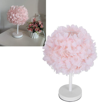 Table Lamp, Flower Table Lamp Bedside Bedroom Desktop Nightstand Decoration Supplies Light Pink, for Study Rooms, Bedrooms, Restaurants, Hotel Rooms(US Plug 110 220V)