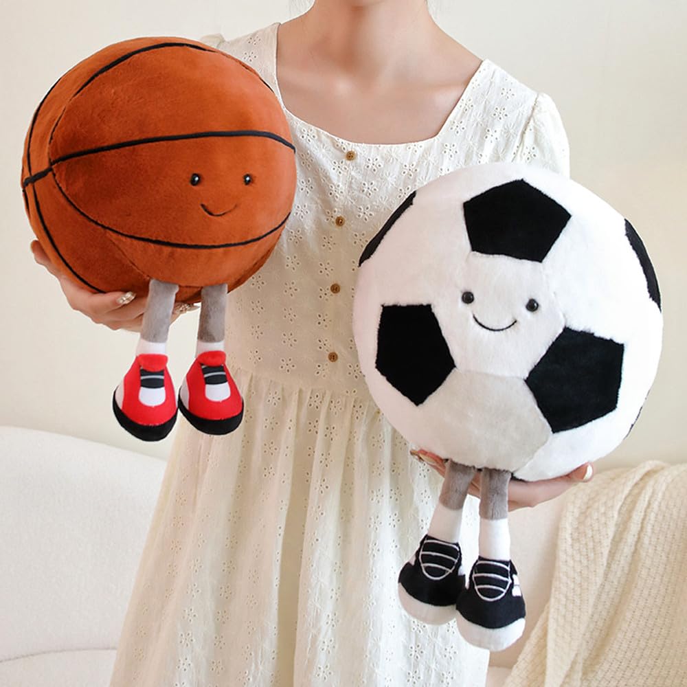 XIYUAN 13.7inch Football Plush Toys Soft Stuffed Sports Plush Balls Cute Fun American Soccer Doll Toys with feet Creative Football Spherical Decor Throw Pillow for Christmas Kids Gift (Football)