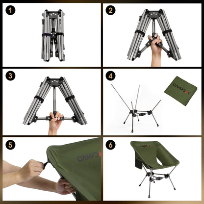 Campday Camping Chair Backpacking Portable Hiking Ultralight Small Lightweight Folding Chair for Outdoor Camp Beach Picnic Concert, Supports 330lbs (Green,1PCS)