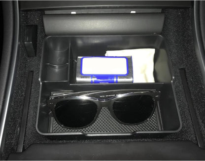 JOJOMARK Compatible with Tesla Model 3/Y Accessories Center Console Organizer Tray Fits for Tesla Model 3 2017 2018 2019 2020 /Model Y 2020 （The cover closed Rotary version）