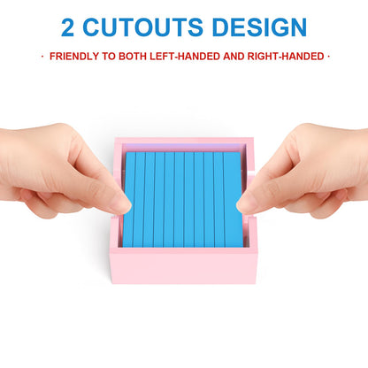 WINFFOR Acrylic Notepad Holder Dispenser - 3x3 in Sticky Note Memo Holder for Desk Organizer (W/O Pads) Office Desk Accessories School Supplies, Lightpink