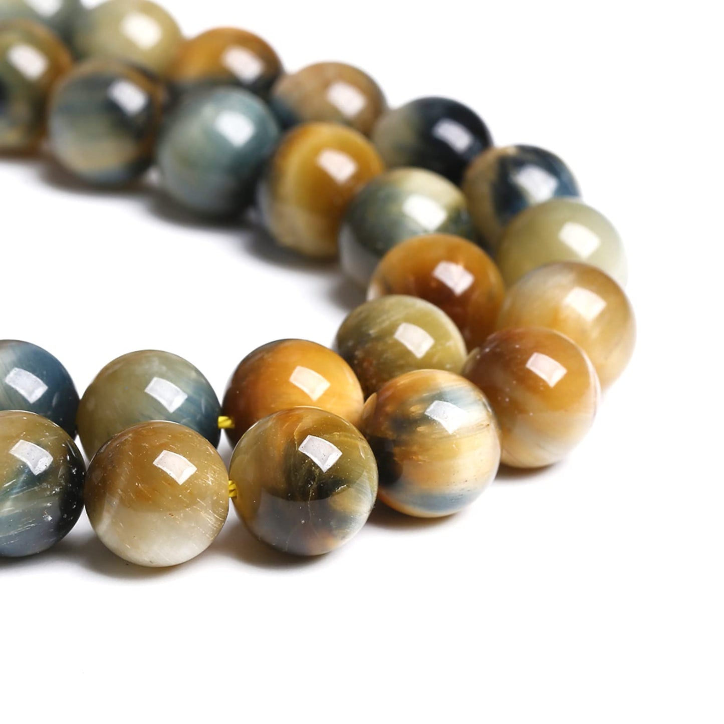 8mm 45PCS Natural Stone Dreamlike Blue Tiger Eye Beads for Jewelry Making DIY Bracelet