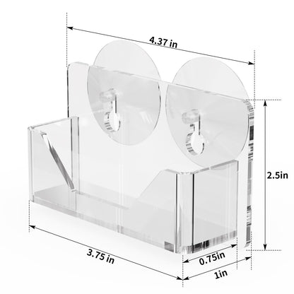 PecMuikee Window Mount Business Card Holder with Suction Cups，Clear Acrylic Business Card Display Stand,Multiple Business Card Holders for Office, Exhibition, Home, Restaurant 1Slot 2 Pcs
