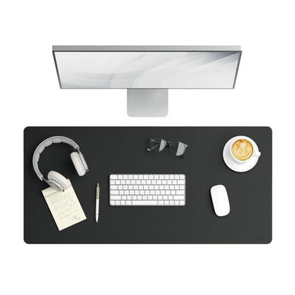 Smead Desk Pad, Vegan Leather Desk Mat with Non-Slip Faux Suede Backing, Perfect Desk Organizer for Office Decor, 36” x 17” Large, Charcoal (64828)