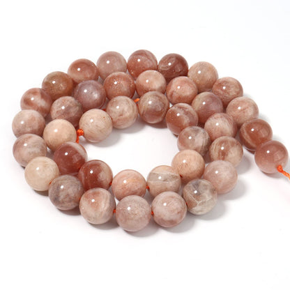 Siomia 35pcs 10mm Natural Sunstone Gemstone Energy Healing Crystal Round Loose Stones for Jewelry Making, DIY Bracelets Necklaces
