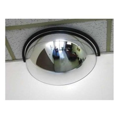 18” Acrylic Half Dome Mirror with Steel back, Round Indoor Security Mirror for Driveway Safety Spots, Outdoor Warehouse Side View, Circular Wall Mirror for Office Use - Vision Metalizers (DSB1812)