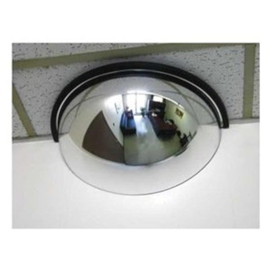 18” Acrylic Half Dome Mirror with Steel back, Round Indoor Security Mirror for Driveway Safety Spots, Outdoor Warehouse Side View, Circular Wall Mirror for Office Use - Vision Metalizers (DSB1812)