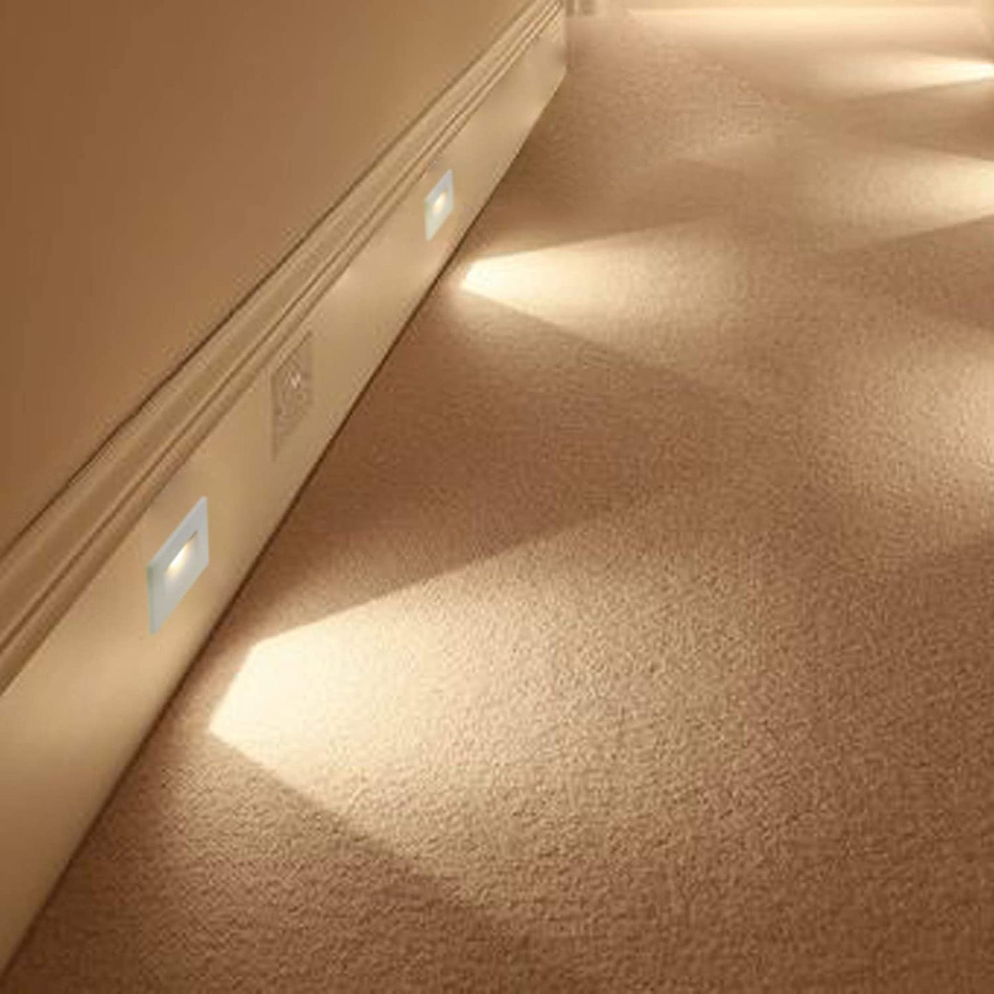 Ciata LED Stair Lights Indoor, Step Lights Outdoor Light 3 Watt, Warm White Stairway Lighting for Outdoor and Indoor Stairs 3000K Concrete, Home Theater Lighting, White Finish, Horizontal, 3 Pack