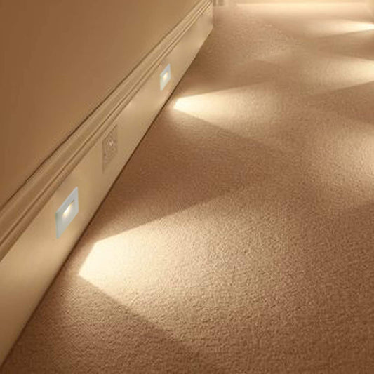 Ciata LED Stair Lights Indoor, Step Lights Outdoor Light 3 Watt, Warm White Stairway Lighting for Outdoor and Indoor Stairs 3000K Concrete, Home Theater Lighting, White Finish, Horizontal, 3 Pack